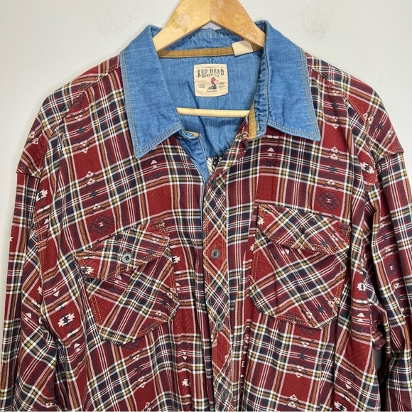 RedHead Flannel Button Down Shirt 100% Cotton Size 2XLT - Picture 5 of 12